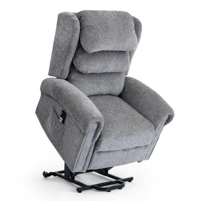 Belvoir Grey Fabric Dual Motor Mobility Rise Recliner Chair Grey Grey One Size