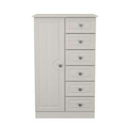 Stirling 5 Drawer 1 Door Childrens Wardrobe in Grey Ash (Ready Assembled) Grey Grey Ash