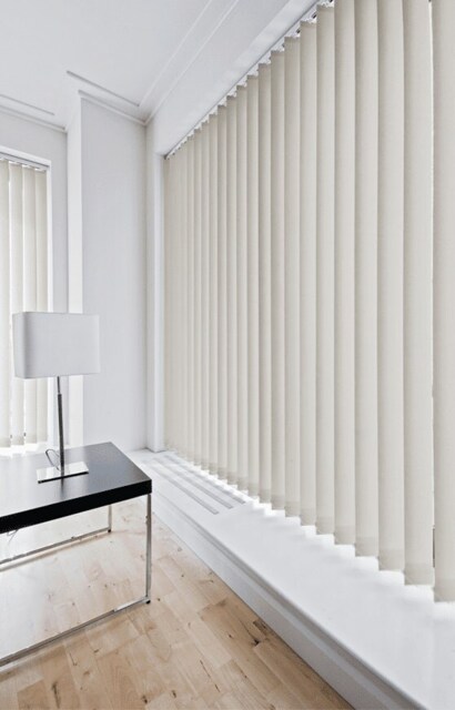 Dimout Patterned Vertical Blind Complete [90cm, Cream, Long Drop]