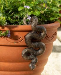 Antique Bronze Coloured Boa Constrictor Pot Buddy Plant Pot Hanger Bronze