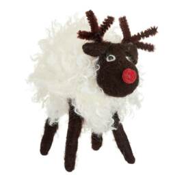 Sass & Belle Christmas Tree Decoration Novelty Rudi Red Nosed Sheep