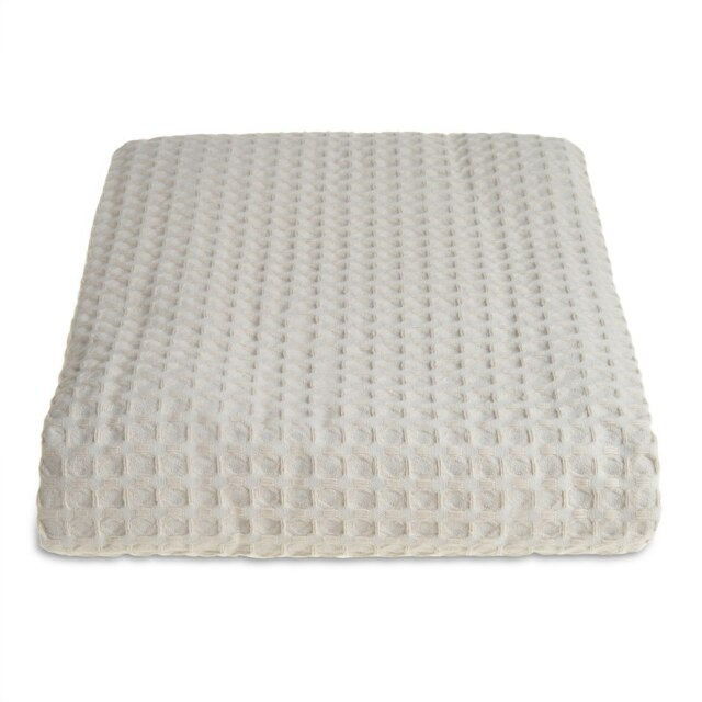 Super King Size Waffle Throw Blanket Bedspread 250 x 260cm - 100% Cotton Cream Taupe XL