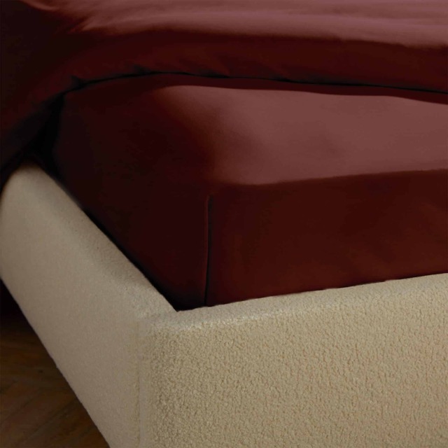Silentnight Brushed Cotton Fitted Sheet, Burgundy