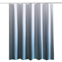 Blue & White Gradient Polyester Shower Curtain with 12 Hooks - 180x180cm