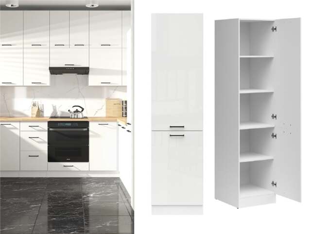 Junona Kitchen Larder Unit Right Pantry Cabinet White 195 x 50 x 57cm
