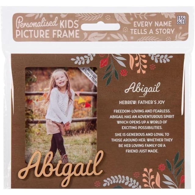 History & Heraldry Pre-Personalised Kids Wooden Picture Frame - Abigail
