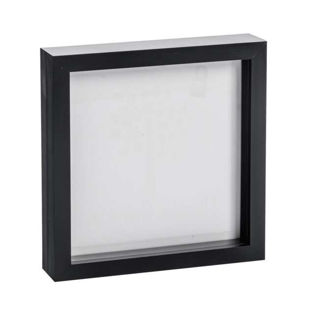 "Nicola Spring 8 x 8"" Photo Frame - Black - 3D Photo Frame Picture Frame Box Portrait Display Case (22.5 x 22.5cm)"