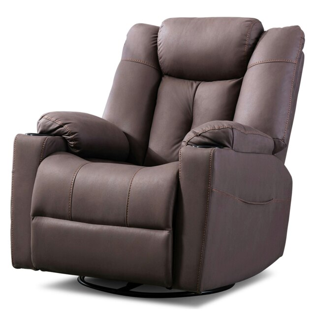 Afton Electric Technology Fabric Auto Recliner USB Lounge Sofa Chair (Brown)