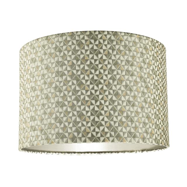 Modern Silver and Gold Cotton Lamp Shade with Squares and Diamonds Silver Silver 1