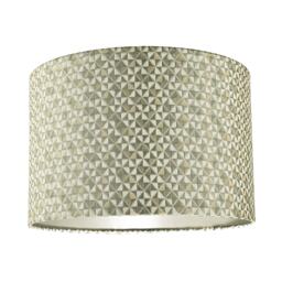 Modern Silver and Gold Cotton Lamp Shade with Squares and Diamonds Silver Silver 1