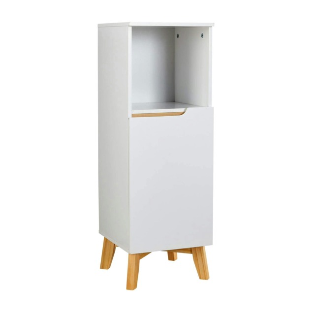 Bathroom Floor Cabinet White 3 Storage Shelves Vanity Organiser Furniture