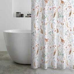 Catherine Lansfield Enchanted Twilight Animals 180x180cm Shower Curtain White White One Size