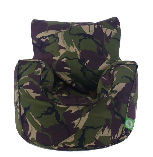 Bean Lazy Green Army Camo Bean Bag Armchair Toddler Size