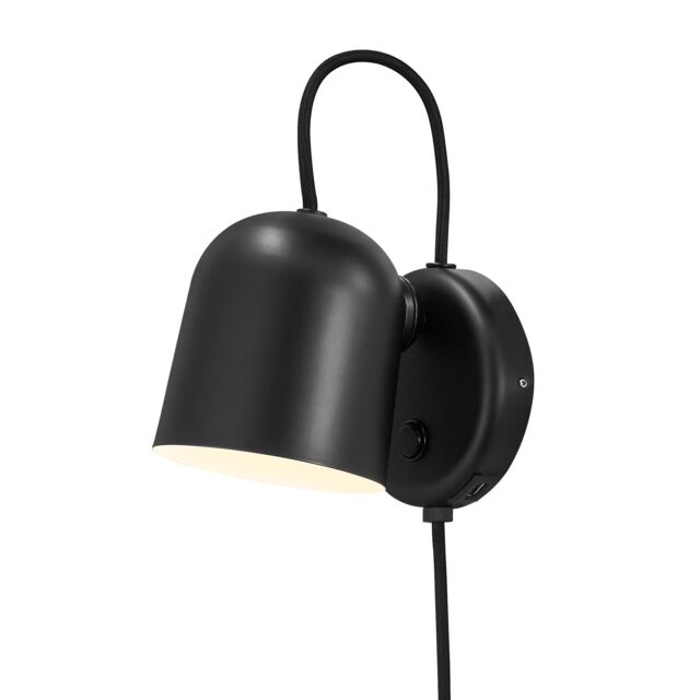 Nordlux Angle Indoor Wall Light Black Metal Sensor GU10 Magnetic Shade - Plug In or Mains Powered , IP20