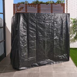 OHS Garden Swing Bench Cover Outdoor Plastic with Drawstring Heavy Duty Black