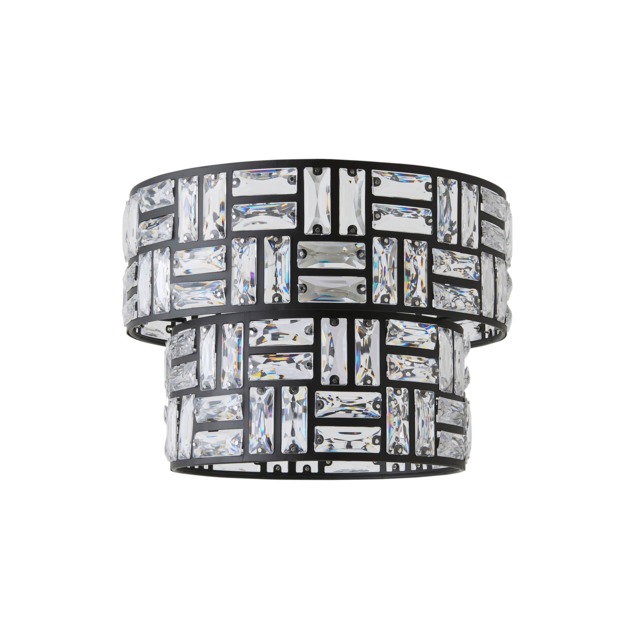 ValueLights Elise Acrylic Black 2 Tier Lamp Shade Black