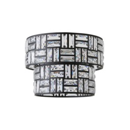 ValueLights Elise Acrylic Black 2 Tier Lamp Shade Black