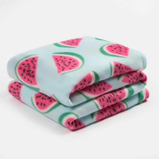 OHS Watermelon Print Soft Polar Fleece Blanket Throw, 120x150cm - Multi
