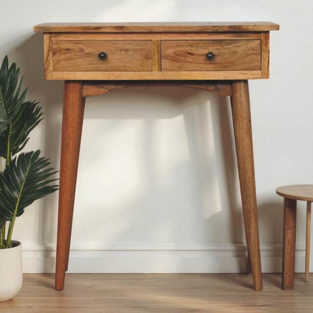 Mini Oak-ish Hallway Console Table