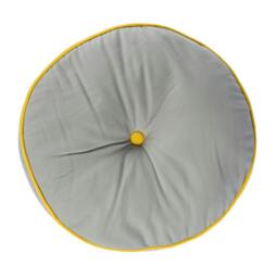 Homescapes Grey and Yellow Round Floor Cushion Grey Grey & Yellow 43 x 7 cm