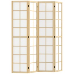 HOMCOM Indoor Room Partition, 4 Panel Folding Room Divider, 160 x 170cm
