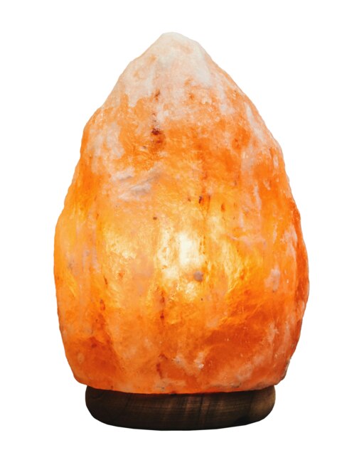 Orsina Natural Salt Lamp, Small Himalayan Salt Lamp with Wooden Base, Sturdy Décor Lamp with Natural Salt Glow