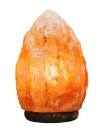 Orsina Natural Salt Lamp, Small Himalayan Salt Lamp with Wooden Base, Sturdy Décor Lamp with Natural Salt Glow