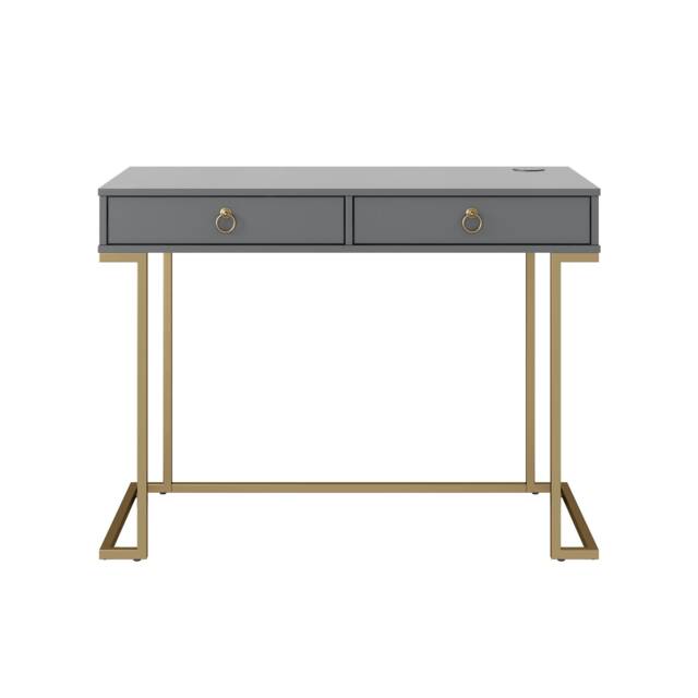 Camila Writing Desk Graphite Grey / Golden
