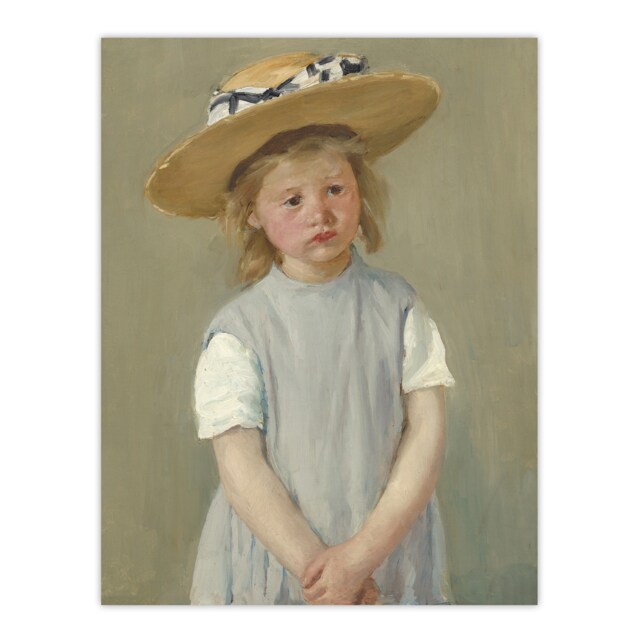 "Child in a Straw Hat Painting Cassatt Vintage Wall Art Poster Print 12X16"""