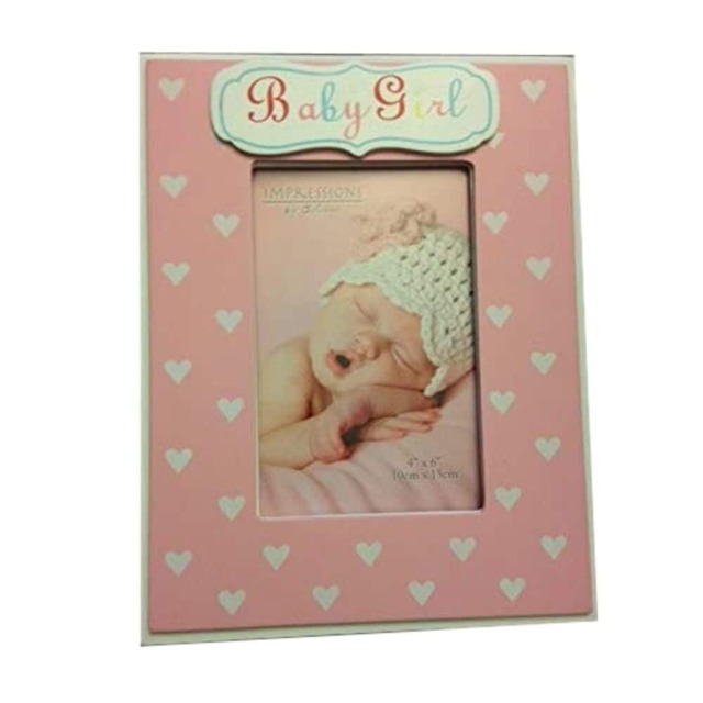 "Pink Baby Girl MDF Photo Frame 4"" x 6"""