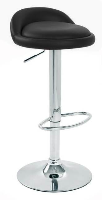 Alex Real Leather Bar Stool Chrome Frame 4 Colours Height Adjustable Brown