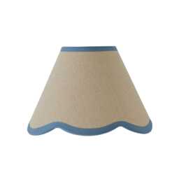 ValueLights Florie Linen Blue Scallop Trim Mini Shade