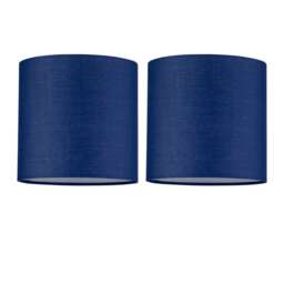 Set of 2 Navy Blue Cotton 17cm Table Lamp Shades Blue Small 2