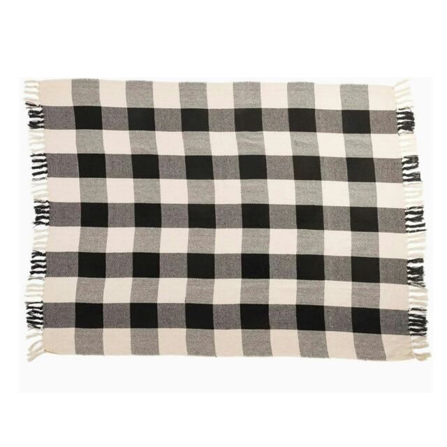 Sass & Belle Throw Blanket Gingham Black & White