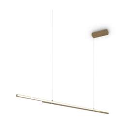 Halo Modern 150cm Bar Pendant Ceiling Light Brass 1650lm White Shade