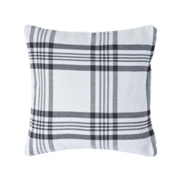 Homescapes White & Black Tartan Pattern Cushion Cover - 60 x 60 cm White White & Black 60 x 60 cm