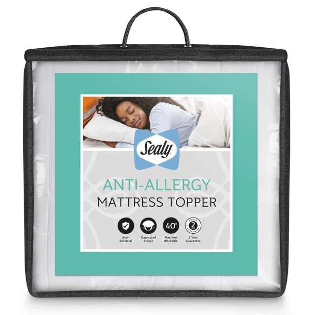 Sealy Luxury Anti-Allergy Mattress Topper, Single White 1