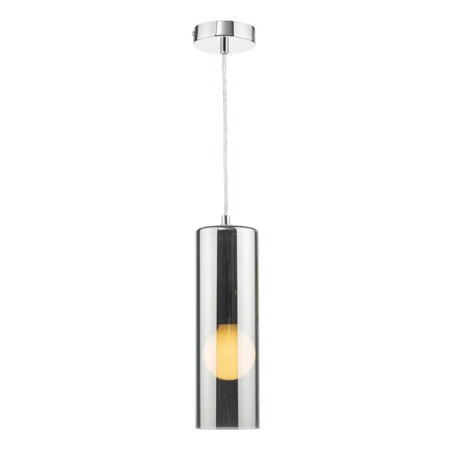 Diaz Pendant Smoked Glass and Polished Chrome