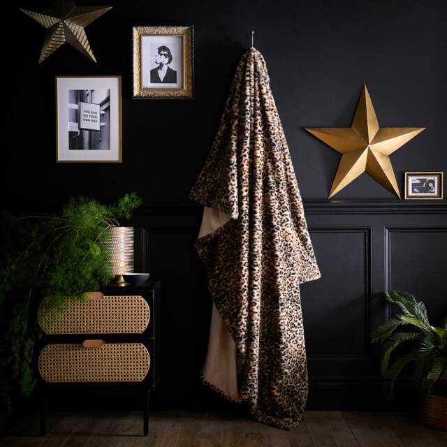 Fusion Leopard Throw Throw Natural