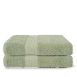 OHS 2 x Luxury 100% Cotton 500GSM Bathroom Bath Sheet Towel Green Sage Green Bath sheet