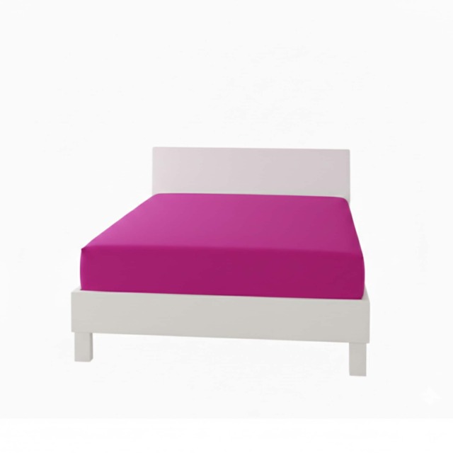 Polycotton Fitted Sheet Extra Deep 40cm Skirt Easy Care Red Fuchsia Double