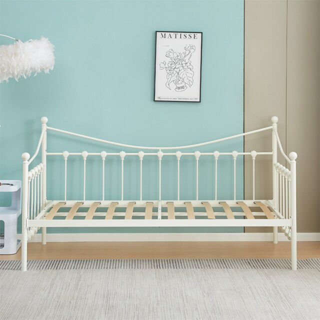 Daybed Without Trundle white 3ft single bed metal bedroom living room