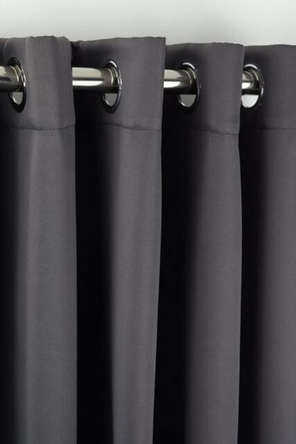 Woven Thermal Blackout Eyelet Curtains Charcoal 228cm x 228cm Grey Grey