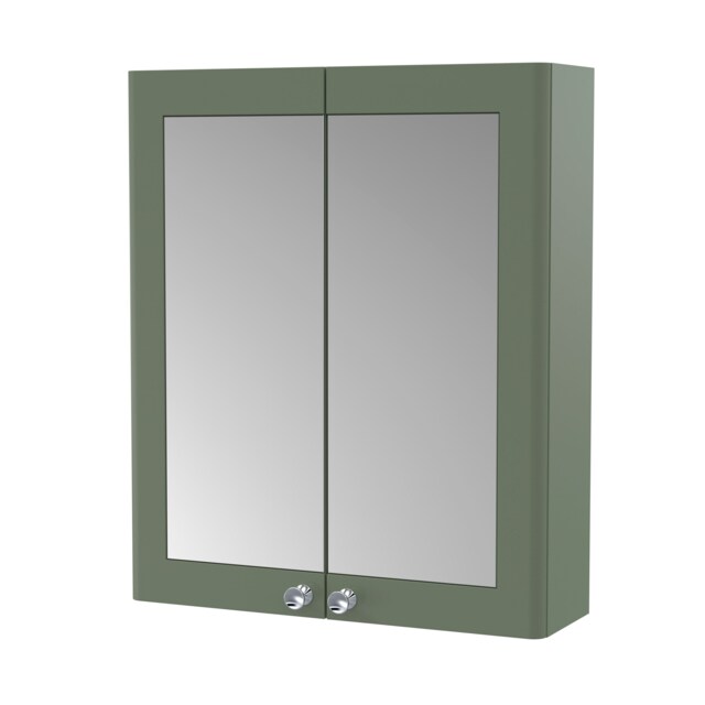 Balterley Classic Traditional Bathroom Wall Hung 2-Door Mirror Cabinet Green Satin Green 1