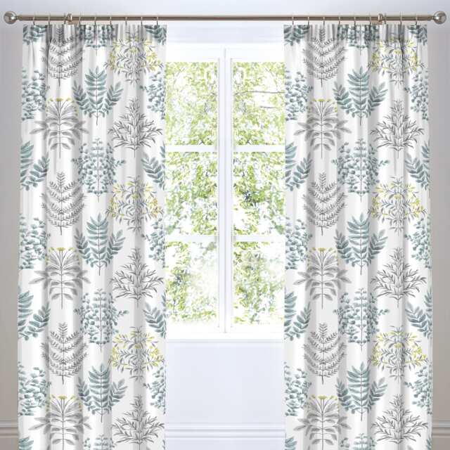 D & D Emily Pencil Pleat Curtains Duck Egg