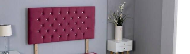 "Maroon Plush Velvet Chesterfield Headboard Multi 6FT Superking 20""inch Headboard"