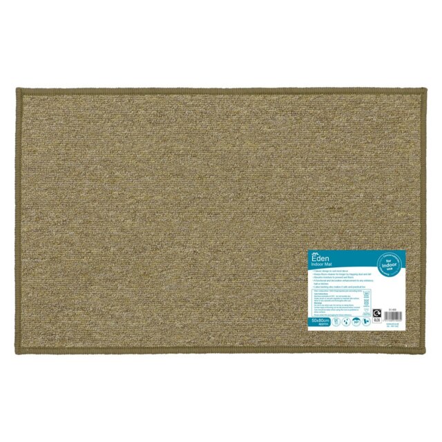 JVL Eden Machine Washable Doormat 50x80cm, Latte