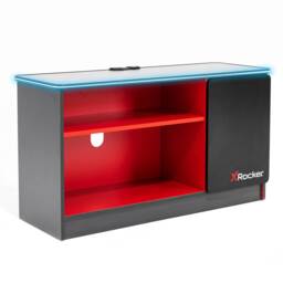 X Rocker Carbon-Tek LED TV Media Unit - Grey / Red RGB