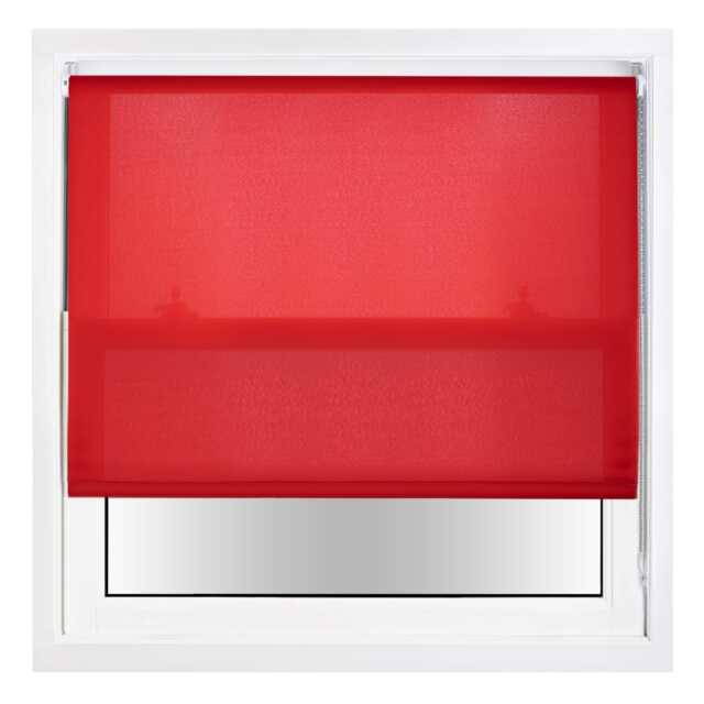 Daylight Roller Blind 230cm Wide x 210cm Long Metal Fittings Red Red