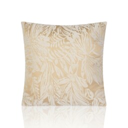 Botanic Floral Soft Chenille 45cm x 45cm Cream Cushion Set of 4 Cream White 45cm x 45cm x 10cm 4